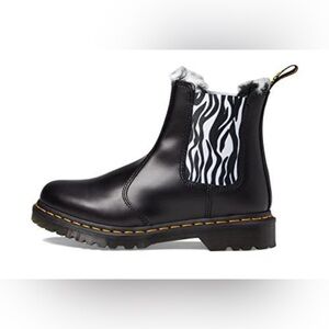 Dr. Martens Black Ankle Boots with Zebra Accent